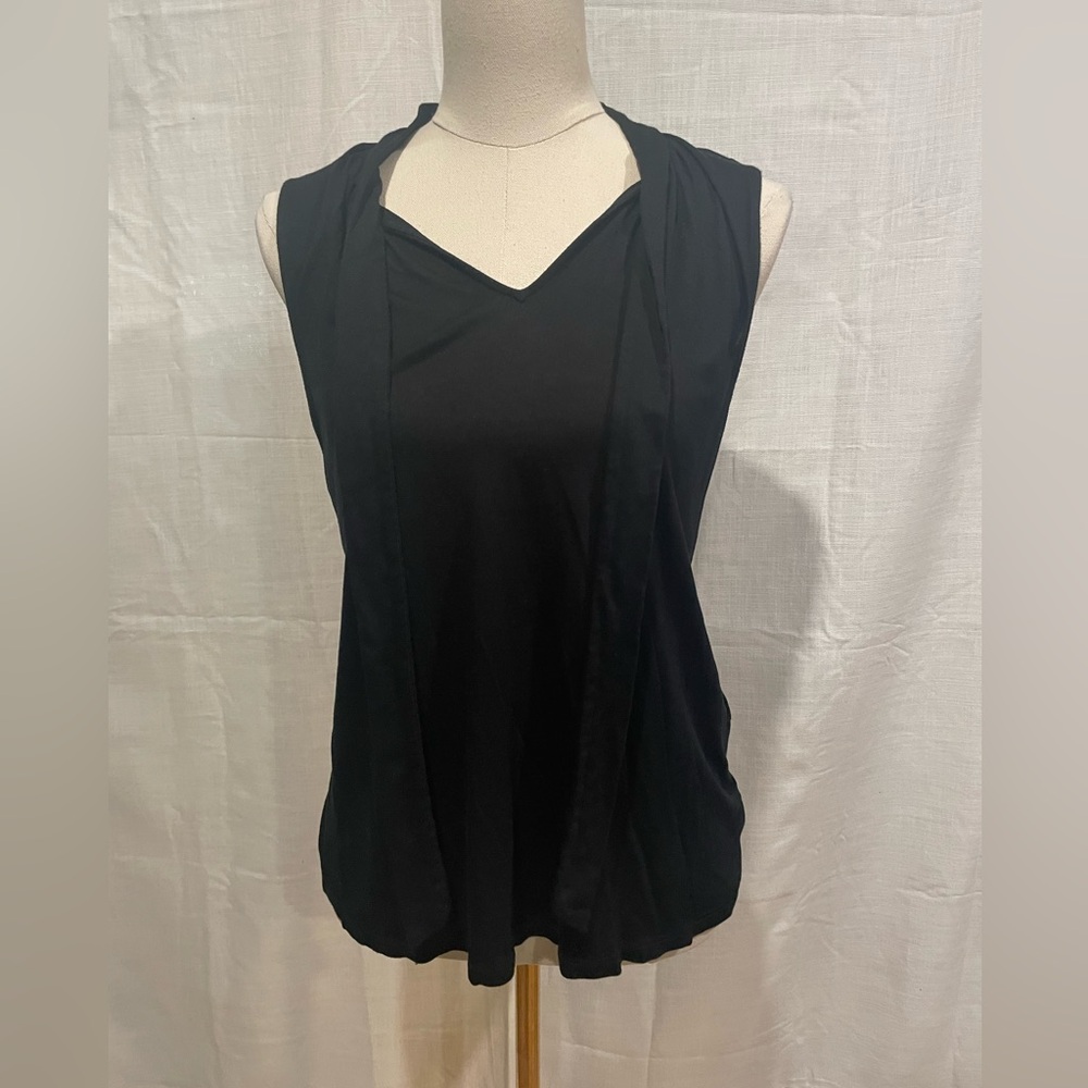 Banana Republic black tank with front tie